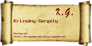 Krizsány Gergely névjegykártya